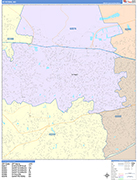 St. Peters  Wall Map Color Cast Style